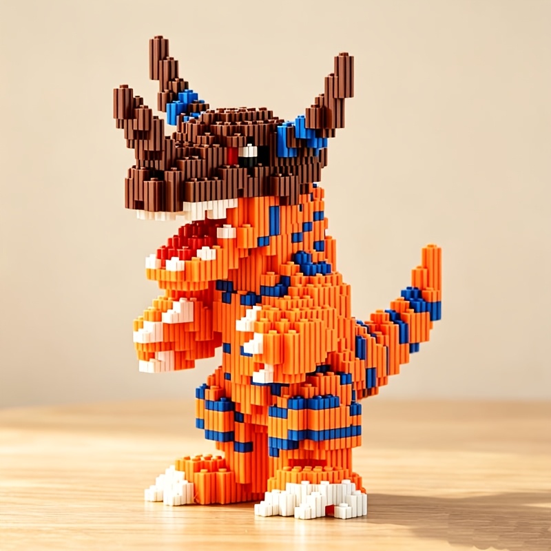Dinosaur Series Interlocking Particle Building Blocks, Creative Gift